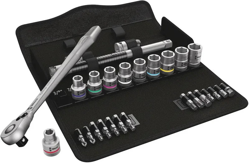 Wera 8100 SC 11 Zyklop Jeu de clés à douille en pouces 1/2 28 pièces 05004081001 de Wera – image du produit