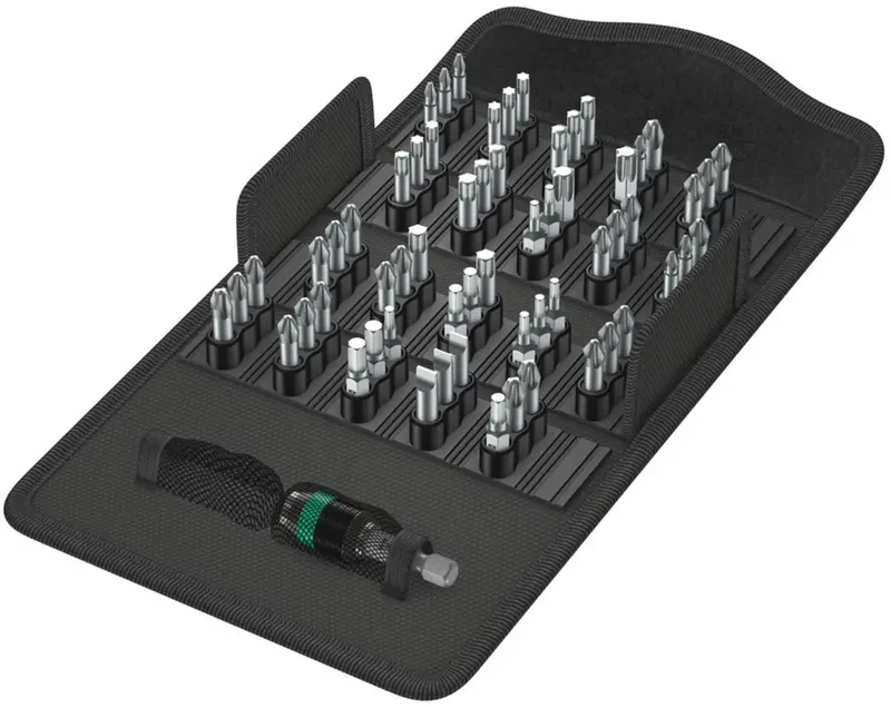 Wera 8600/889-60 TZ Bit-Safe 05057122001 Bit-Set 61teilig Schlitz, Kreuzschlitz Phillips, Kreuzschlitz Pozidriv, Innen-Sechskant, Innen-TORX Torsionszone de Wera – image du produit