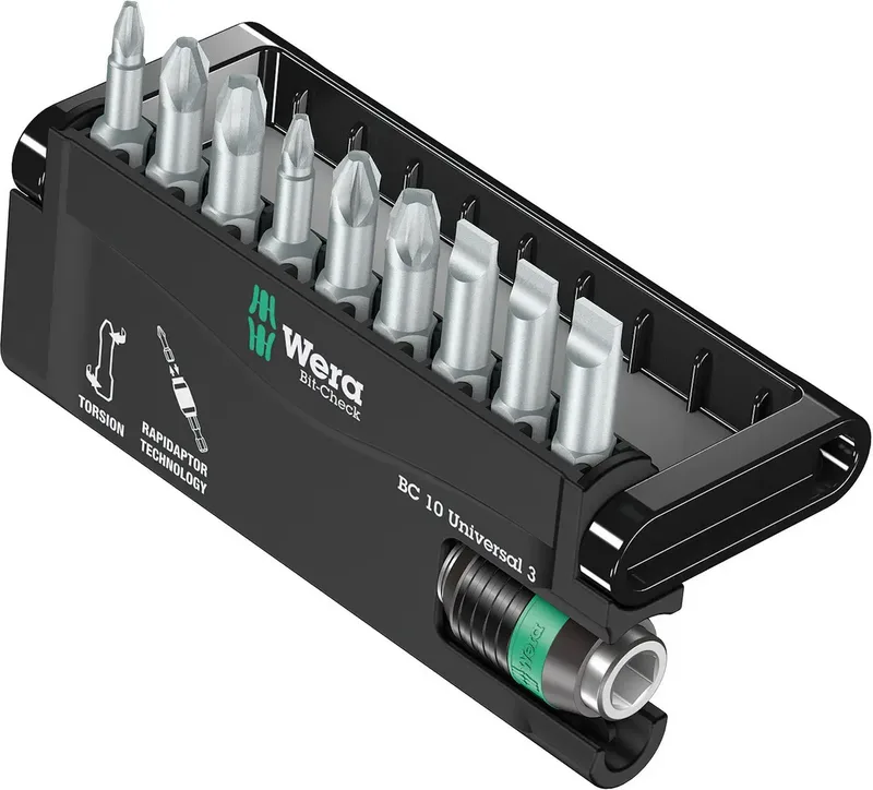 Wera 8600-9/TZ 05056375001 Bit-Set 10teilig Schlitz, Kreuzschlitz Phillips, Kreuzschlitz Pozidriv Torsionszone by Wera – product image