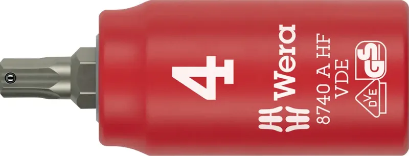 Wera 8740 A VDE HF 05005901001 Innen-Sechskant Steckschlüsseleinsatz Haltefunktion 4 mm 1/4 4 mm 1/4 de Wera – image du produit