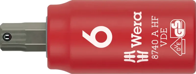 Wera 8740 A VDE HF 05005903001 Innen-Sechskant Steckschlüsseleinsatz 6 mm 6 mm 1/4 fra Wera – produktbillede
