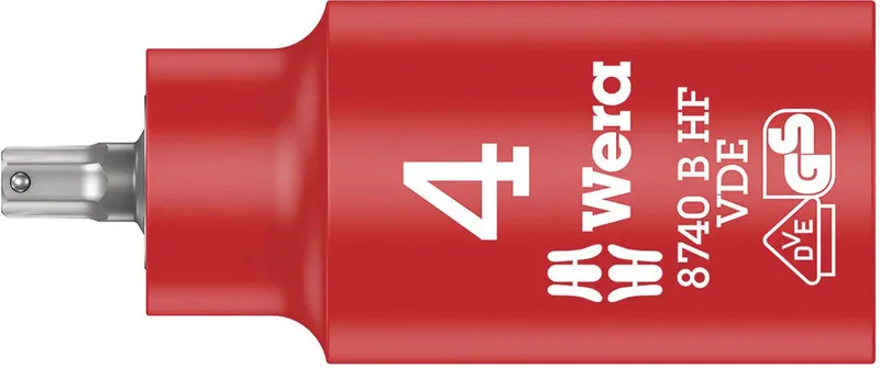 Wera 8740 B VDE HF 05004900001 3/8 (10 mm) Steckschlüssel-Bit-Einsatz Haltefunktion 4 mm 3/8 4 mm 1 Stück 3/8 de Wera – image du produit