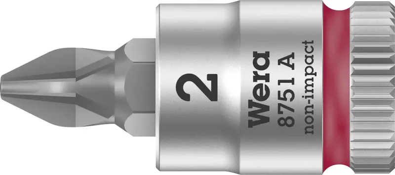 Wera 8751 A 05003351001 Kreuzschlitz Phillips Steckschlüssel-Bit-Einsatz Haltefunktion 6.3 mm 1/4 PH 2 1/4 (6.3 mm) von Wera – Produktbild