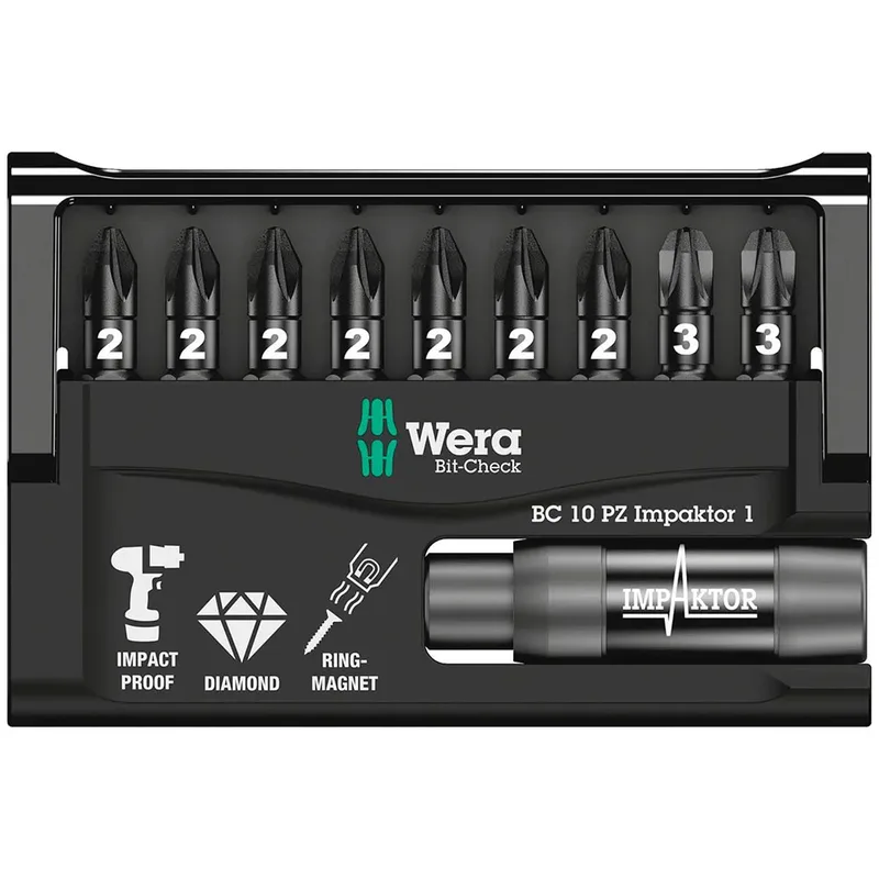 Jeu D´embouts De Tournevis Bit-check 10 Pz Impaktor 1 de Wera – image du produit 2 sur 6