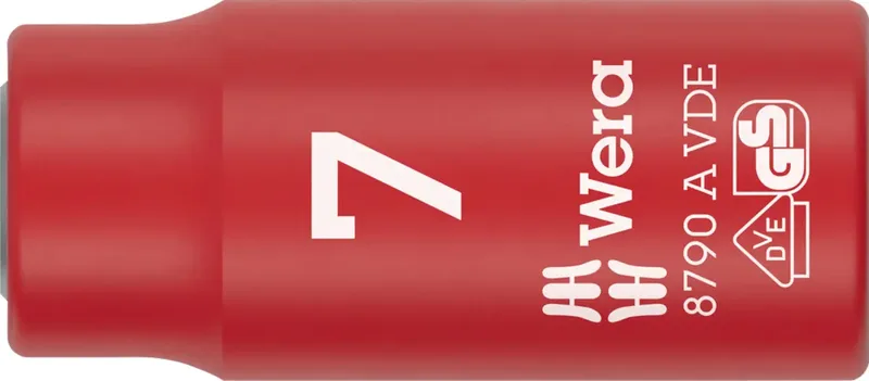 Wera 8790 A VDE 05005934001 Außen-Sechskant Steckschlüsseleinsatz isoliert 7 mm 1/4 7 mm 1/4 de Wera – image du produit