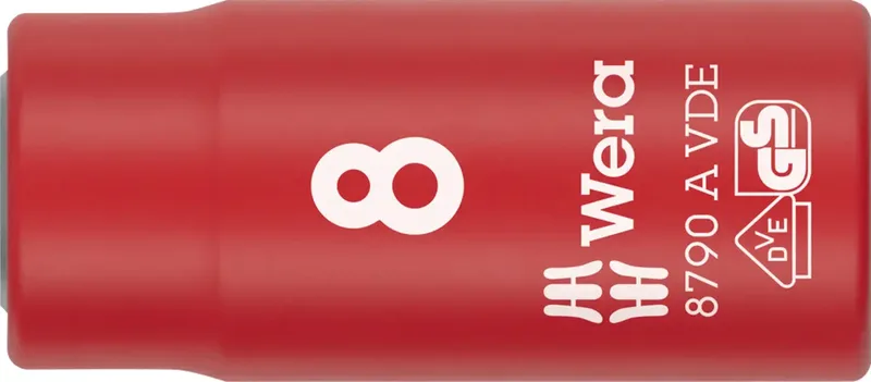 Wera 8790 A VDE 05005935001 Außen-Sechskant Steckschlüsseleinsatz isoliert 8 mm 8 mm 1/4 de Wera – image du produit