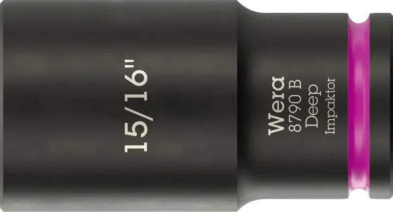 Wera 8790 B Impaktor Deep 05005575001 Außen-Sechskant Steckschlüsseleinsatz Haltefunktion 15/16 15/16 3/8 de Wera – image du produit