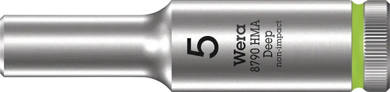 Wera 8790 HMA Deep 05004501001 Außen Sechskant Profil Steckschlüsseleinsatz Haltefunktion 5 mm 1/4 5 mm 1 Stück 1/4 de Wera – image du produit