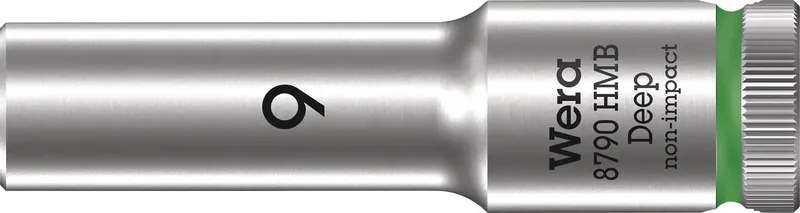 Wera 8790 HMB Deep 05004531001 3/8 (10 mm) Steckschlüsseleinsatz Haltefunktion 9 mm 3/8 9 mm 1 Stück 3/8 de Wera – image du produit