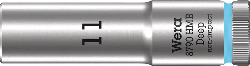 Wera 8790 HMB Deep 05004533001 Vierkant massiv 10 mm (3/8 Zoll) Steckschlüsseleinsatz Haltefunktion 11 mm 3/8 11 mm 1 Stück 3/8 de Wera – image du produit