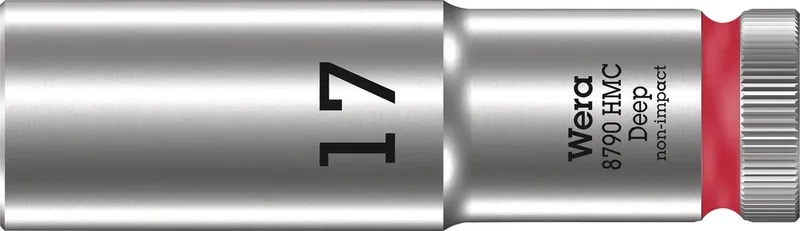 Wera 8790 HMC Deep 05004557001 Außen-Sechskant Steckschlüsseleinsatz 17 mm 1/2 17 mm 1 Stück 1/2 de Wera – image du produit