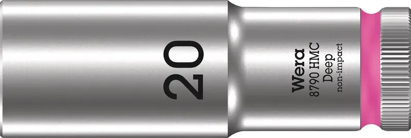 Wera 8790 HMC Deep 05004560001 Außen-Sechskant Steckschlüsseleinsatz 20 mm 1/2 1 Stück 1/2 de Wera – image du produit