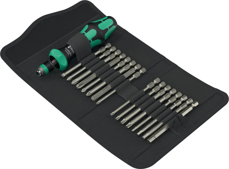 Wera,Kompakt 60 RA-R 1,Werkplaats,Bitset,1/4 (6.3 mm) 17-delig fra Wera, Kleurloos – produktbillede