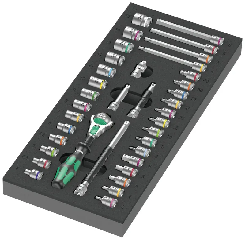 Zyklop 05150110001 Außen-Sechskant, Außen-Vierkant, TORX Zyklop-Knarre 1/4 37teilig 1/4 von Wera – Produktbild