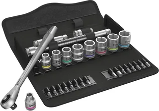 Zyklop Metal 8100 SB 7 Steckschlüsselsatz metrisch 3/8 (10 mm) 29teilig 05004047001 van Wera – productafbeelding 1 van 3