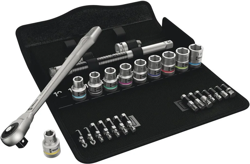 Zyklop Metal 8100 SC 7 Jeu de clés à douille métrique 1/2 (12.5 mm) 28 pièces 05004077001 de Wera, Kleurloos – image du produit