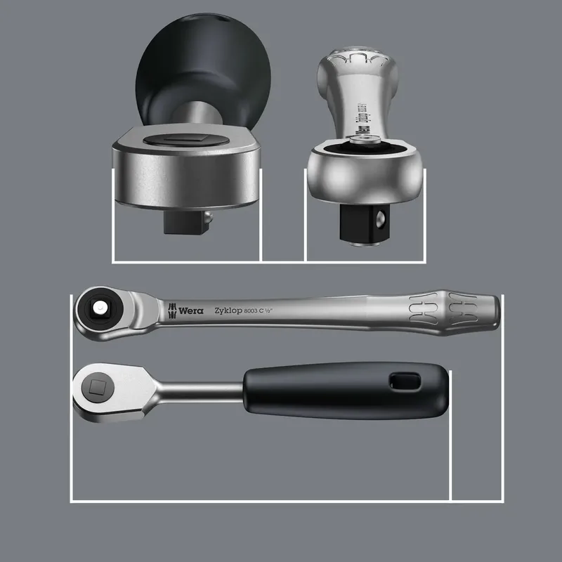 Zyklop Metal 8100 SC 8 Jeu de clés à douille métrique 1/2 (12.5 mm) 28 pièces 05004078001 de Wera – image du produit 2 sur 3