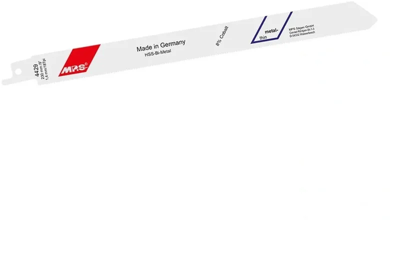 Bi-metaal reciprozaagblad, gefreesd en gezet, GL 230/VL 210mm, ZT 1.4 mm/18TPI, verpakking van 5 van Westfalia – productafbeelding