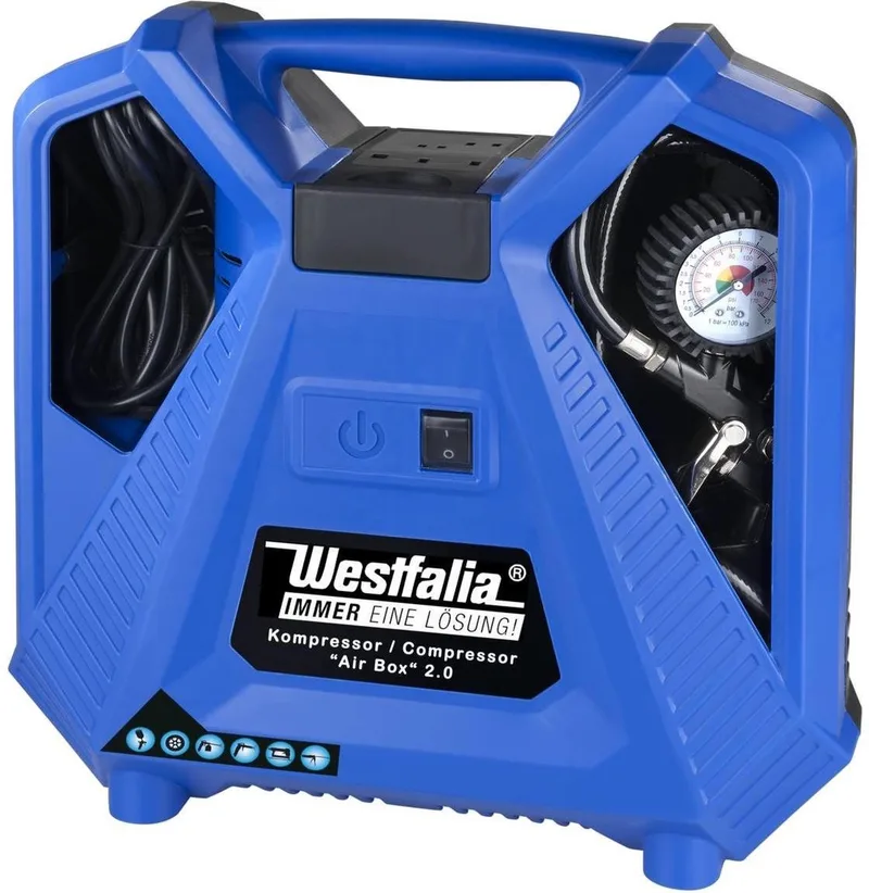 Compressor Air Box 1100 Watt van Westfalia, Blauw – productafbeelding