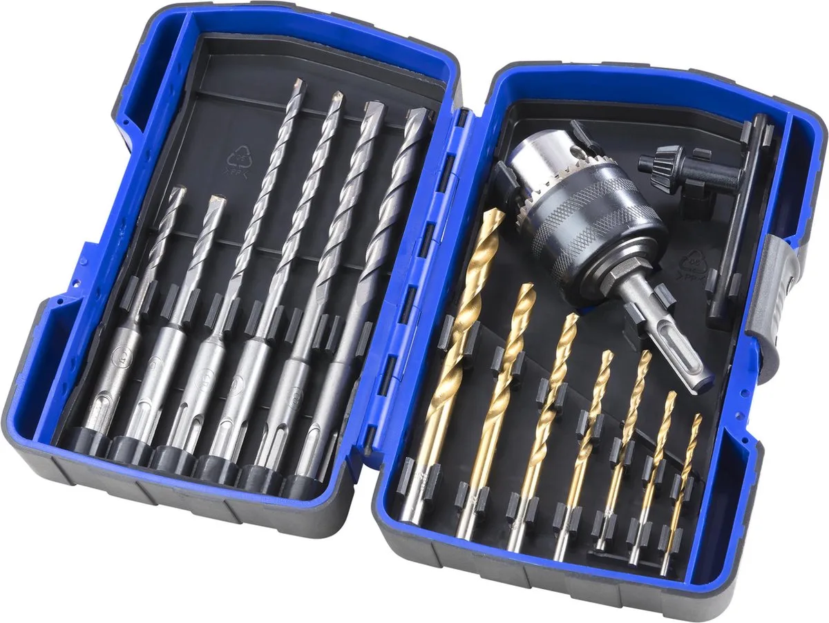 Rondschacht & SDS boren set - incl. boorhouder - 15-delig fra Westfalia – produktbillede