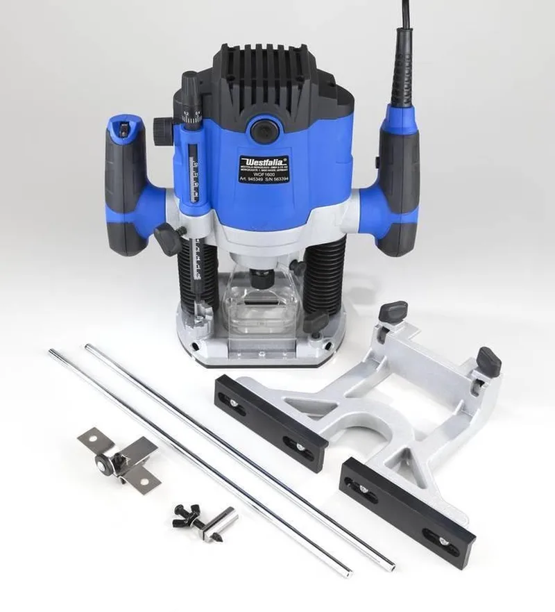 Router Bovenfrees met elektronische snelheidsregeling - 1600W - WOF1600 von Westfalia, Blau – Produktbild