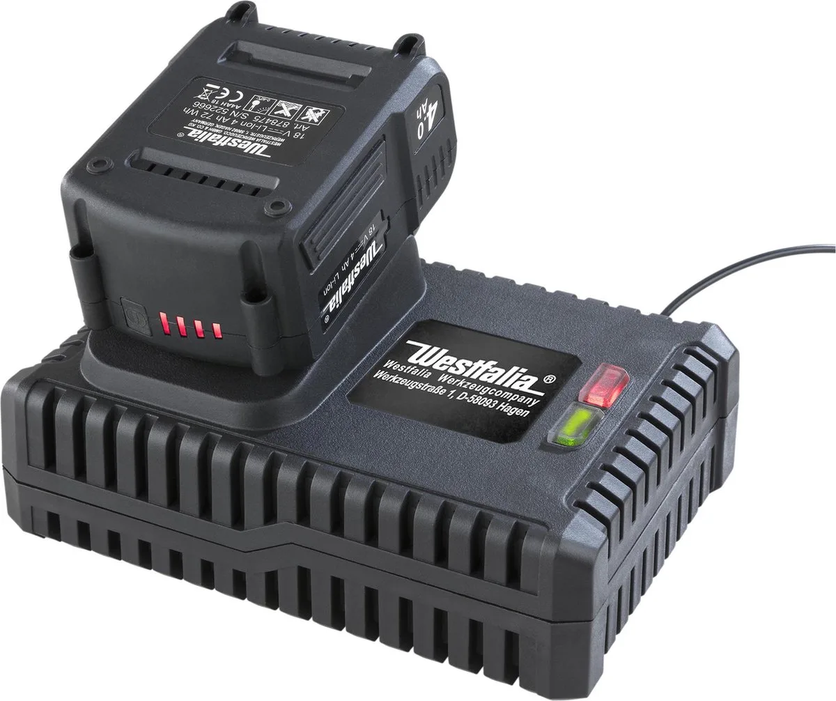 Startset 18 Volt Li-Ion familie: 1 x batterij 2,0 Ah + 1 x snellader by Westfalia – product image