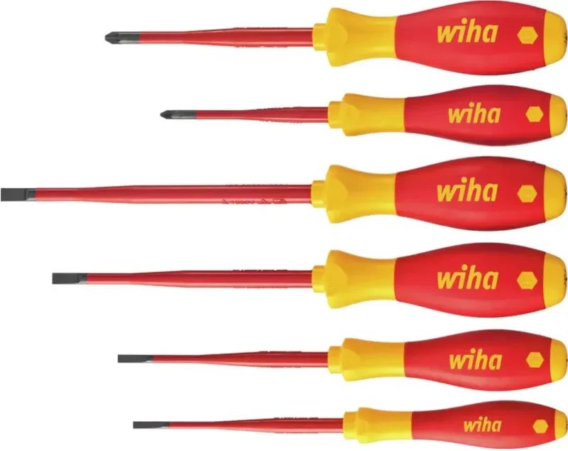 Schraubendreher-Set SoftFinish electric slimFix, 6-teilig von Wiha, Kleurloos – Produktbild