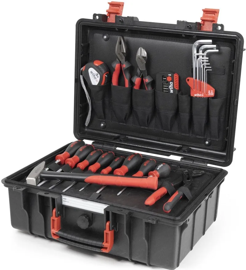 9300-71403 Gereedschapskoffer Basic Set L Mechanisch - 18 delig - 45531 by Wiha, Black – product image