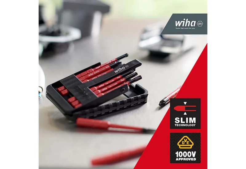 Bit-Set slimBit electric (43161) - 15 tlg., TORX, TORX PLUS, flexibel, kompakt, mobil, VDE van Wiha, Geel – productafbeelding 5 van 5