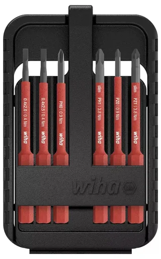 Bit Set slimBit electric Schlitz, Phillips, Pozidriv 6-tlg. (43160) by Wiha – product image 2 of 2