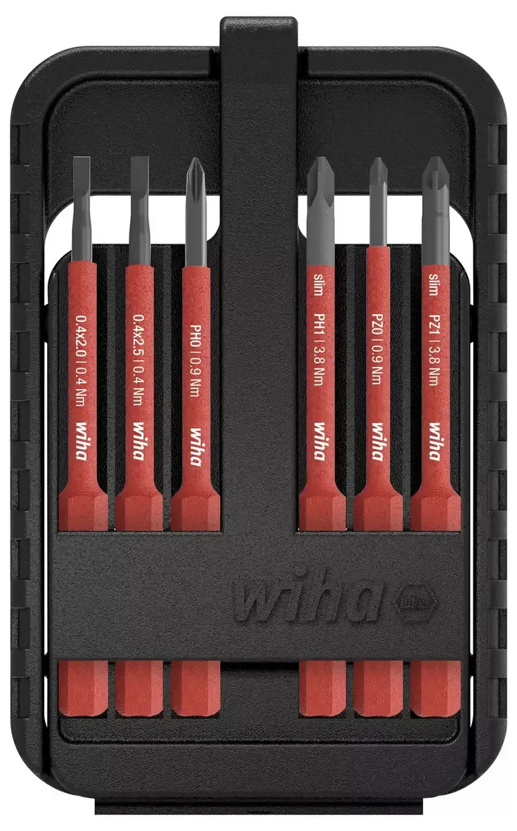 Bit Set slimBit electric Schlitz, Phillips, Pozidriv 6-tlg. (43160) by Wiha – product image 2 of 2