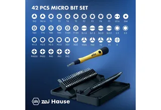Bit-Set zai Hause Micro (44624) - 42 tlg., Set, 42-St., ESD Feinmechanik Schraubendreher, mit Aufbewahrungsbox by Wiha, Multicolour, Yellow, Black – product image 5 of 5