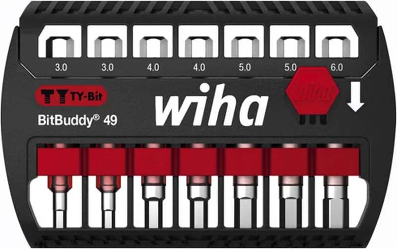 Bitset BitBuddy® TY-bit 49mm (¼″) Zeskant - 8-delig - 42114 by Wiha – product image