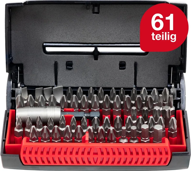 Bitset Collector Standard 25mm (¼″) PH / SL / PZ / TORX® / Zeskant in cassette - 62-delig - 07943 by Wiha – product image