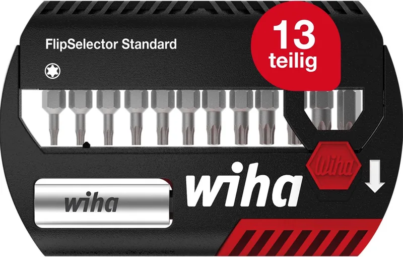 Bitset FlipSelector Standard 25mm (¼″) TORX® met riemclip - 5-delig - 39056 by Wiha – product image