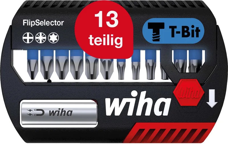 Bitset FlipSelector T-bit 25mm (¼″) PH / PZ / TORX® - 14-delig - 41824 by Wiha – product image