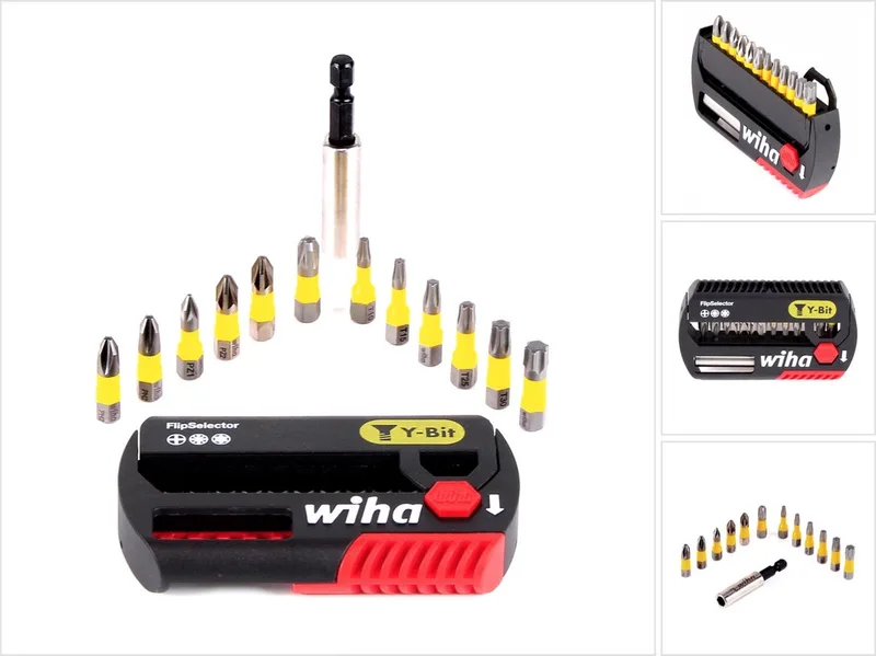 Bitset FlipSelector Y-bit 25mm (¼″) PH / PZ / TORX® - 4-delig - 41827 by Wiha – product image