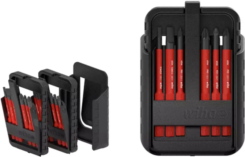 Bitset slimBit electric SL / PH / PZ / PlusMin/Pozidriv / TORX® in slimBit-box met riemhouder - 5-delig - 43162 van Wiha – productafbeelding