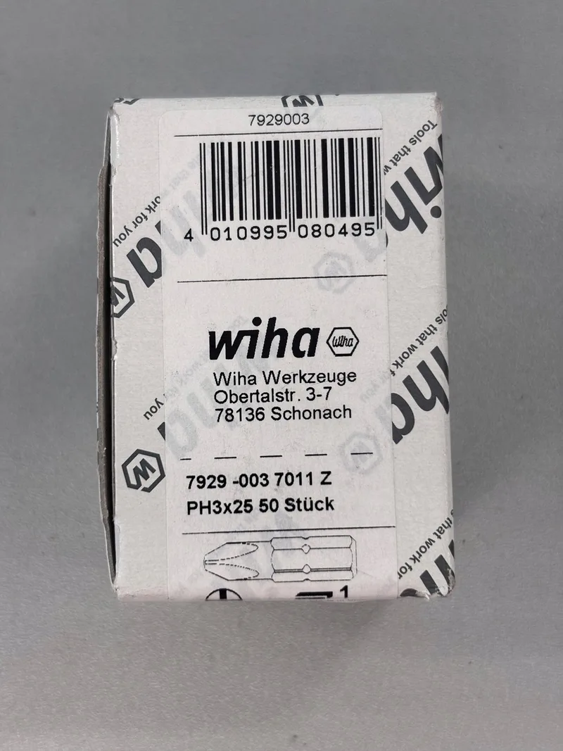 Bitset Standard 25mm (¼″) Phillips (PH3) VE=50 - 08049 by Wiha – product image