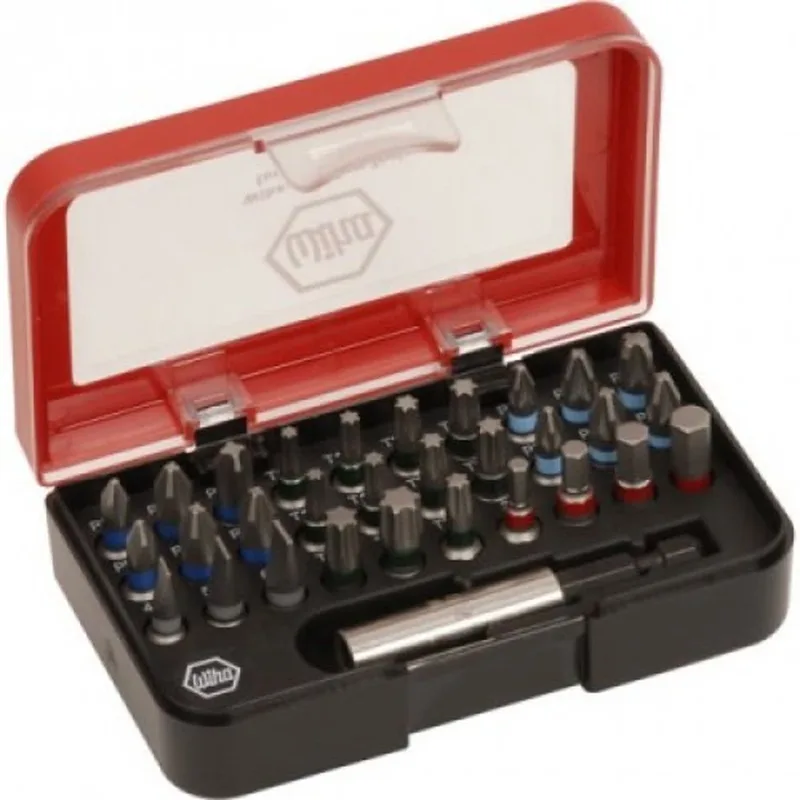 Bitset Standard 25mm (¼″) SL / PH / PZ / Torx® / HEX in Box met Riemclip - 31-delig - 41130 fra Wiha – produktbillede