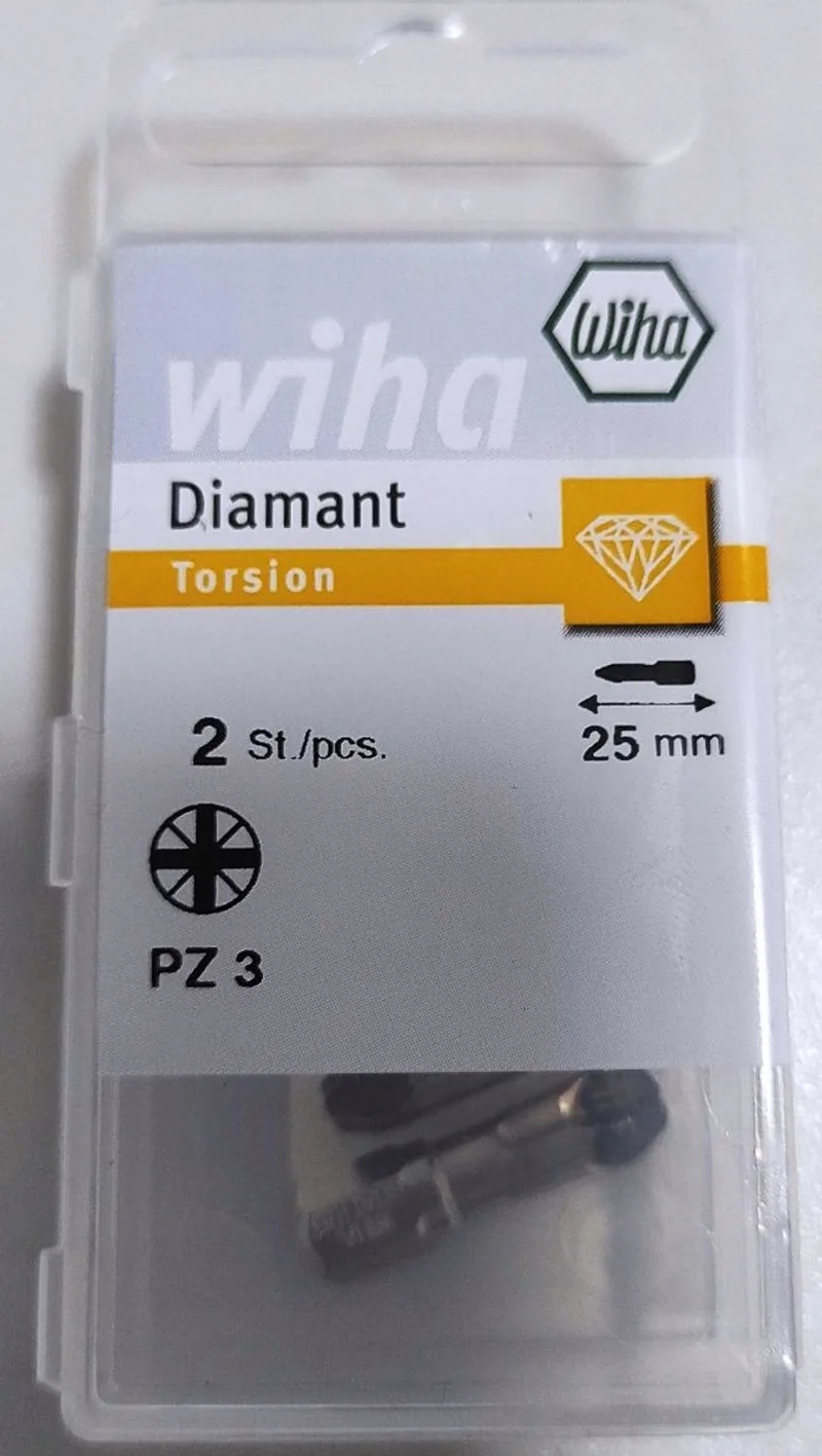 Diamant Bit Set Pozidriv 25mm PZ3 (2 stuks) de Wiha – image du produit
