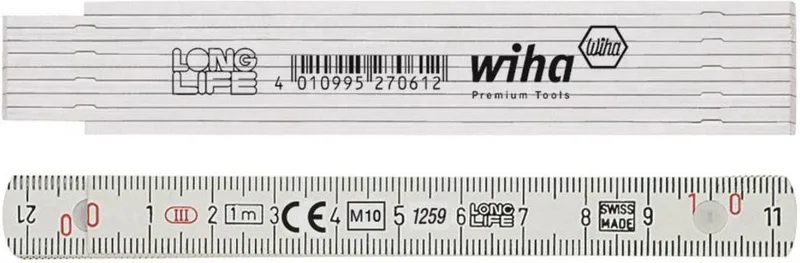 Duimstok Longlife® 1 m metrisch, 10 delen - 27062 van Wiha, Kleurloos – productafbeelding