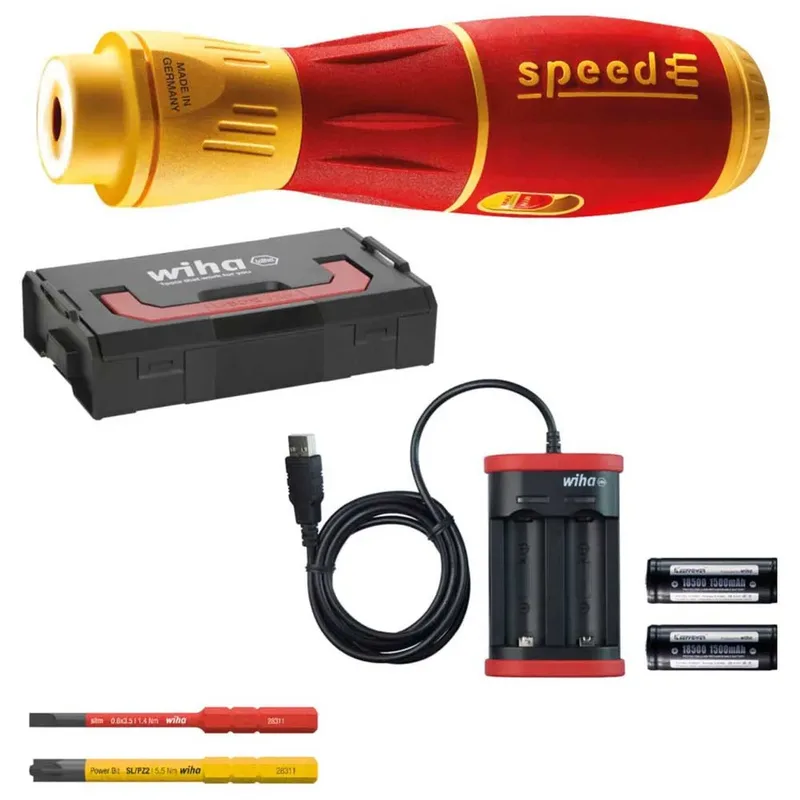 E-Schroevendraaierset speedE® II electric + slimBits in L-Boxx Mini - 7-delig - 44318 van Wiha, Rood – productafbeelding 3 van 6