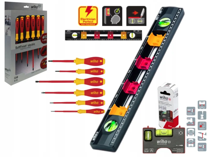 Gereedschap Set: 6 VDE Schroevendraaiers & 2 Waterpassen by Wiha – product image