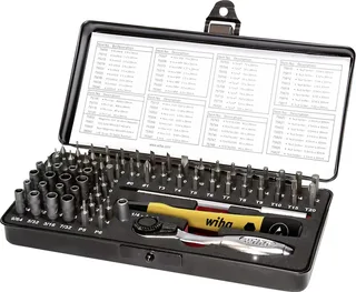 Micro-bitset 39971 Bit-Set 65teilig Schlitz, Kreuzschlitz Phillips, Innen-Sechskant, Innen-TORX, Pentalobe, Außen-Sechskant von Wiha – Produktbild 1 von 2