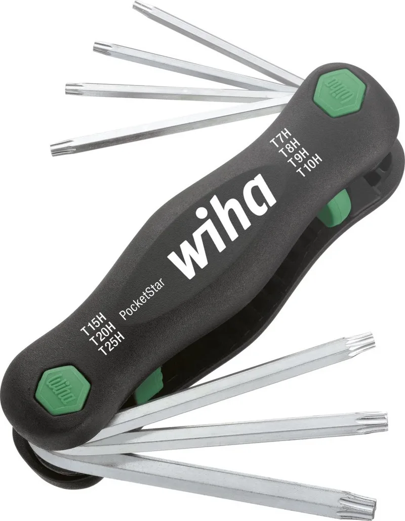 Multitool PocketStar® TX Tamper Resistant (mit Bohrung) 7-tlg. von Wiha, Kleurloos – Produktbild