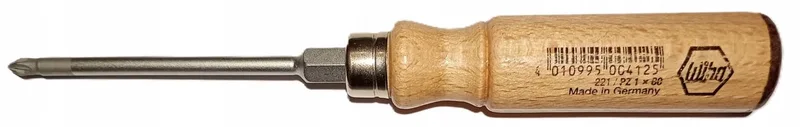 Pozidriv Schroevendraaier PZ1x80mm met Houten Handvat de Wiha – image du produit
