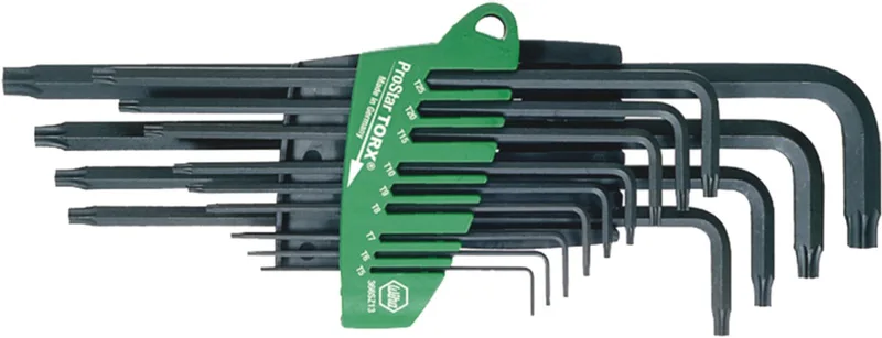 ProStar Serie - Lange TORX Inbussleutelset - 13 stuks - Chroom-Vanadium Staal von Wiha, Schwarz – Produktbild