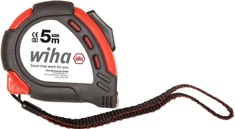 Rolmaat 5m met riemclip - 33251 by Wiha, Kleurloos – product image