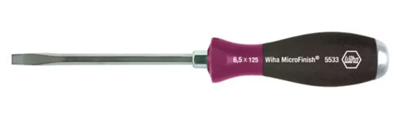 Schlitzschraubendreher 5,5x1,0x100mm Micro-Finish Werkstatt Schlitz-Schraubendreher Klingenbreite: 5.5 mm Klingenlänge: 100 mm de Wiha – image du produit